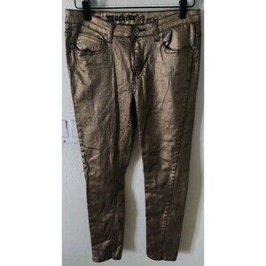 Machine Gold Metallic Women's Skinny Jeans SZ 11